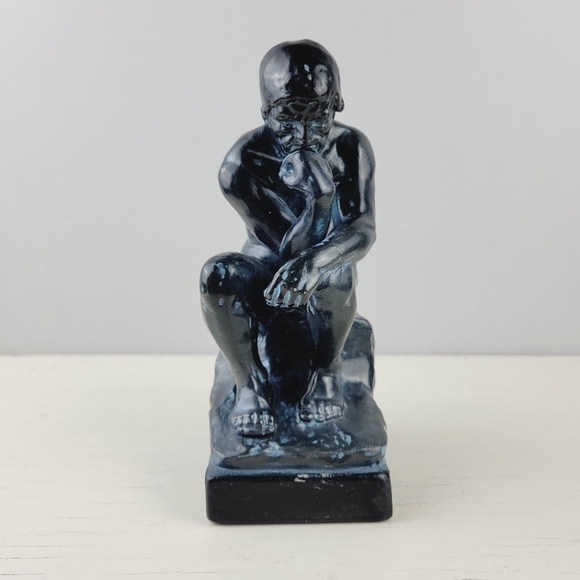 Rare Vintage Inarco Japan Resin “The Thinker” Man Rodin Statue Inspired Art Deco - Picture 6 of 14